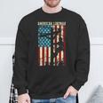 Lineman American Flag Electric Cable Patriotic Lineman Sweatshirt Gifts for Old Men