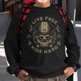 Live Free Ride Hard Motorcycle Riding Vintage Skull Graphic Sweatshirt Gifts for Old Men