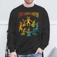 Live Laugh Lucifer Horror Satan Satanic Demon Devil Vintage Sweatshirt Gifts for Old Men