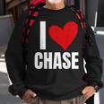 I Love Chase Personalized Personal Name Heart Friend Family Sweatshirt Gifts for Old Men