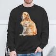 I Love Dad Patriotic Golden Retriever Canine Dog Lover Sweatshirt Gifts for Old Men