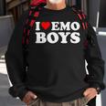 I Love Emo Boys I Heart Emo Boys Sweatshirt Gifts for Old Men