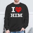 I Love Him I Heart Him Vintage For Couples Matching Sweatshirt Gifts for Old Men