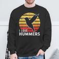 I Love Hummers Bird Vintage Sunset Colibri Sweatshirt Gifts for Old Men