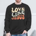 Love Like Jesus Retro Vintage Colours Sweatshirt Geschenke für alte Männer