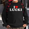 I Love Lucki I Heart Lucki Red Heart Sweatshirt Gifts for Old Men