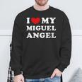 I Love My Miguel-Angel Amo A Mi Miguel-Angel Cuello Camisa de entrenamiento Regalos para ancianos