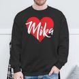 I Love Mika First Name I Heart Named Sweatshirt Gifts for Old Men