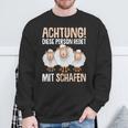 Lustiges Schäfer Sweatshirt Achtung, Rede mit Schafen, Schäferhumor Tee Geschenke für alte Männer