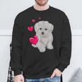 Maltese Dog And Heart Dog Sweatshirt Geschenke für alte Männer