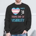 March 31 Trans Day Of Visibility Awareness Transgender Ally Sweatshirt Gifts for Old Men