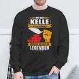 Maurer-Helden Sweatshirt Mit Der Kelle in Den Händen für Herren Geschenke für alte Männer