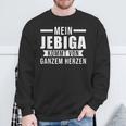 Mein Jebiga Herz Statement Schwarzes Sweatshirt, Freizeitbekleidung mit Aufdruck Geschenke für alte Männer
