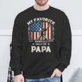 Mein Lieblings-Baseballspieler Nennt Mich Papa American Flag Dad Kapuzenjacke Sweatshirt Geschenke für alte Männer