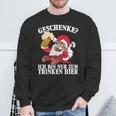 Men's Ich Bin Nur Zum Trinken Hier Christmas Black Sweatshirt Geschenke für alte Männer