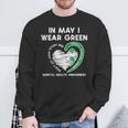 Mental Health May Wear Green Semicolon Depression Awareness Sweatshirt Gifts for Old Men