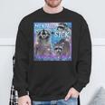 Mentally Sick Physically Thicc Raccoon Meme Sweatshirt Gifts for Old Men