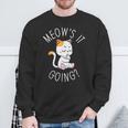 Meow's It Going Cats Pet Animals Owner Cat Lover Graphic Sweatshirt Gifts for Old Men