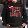 Merry And Bright Buffalo Plaid Red Santa Hat Christmas Xmas Sweatshirt Gifts for Old Men
