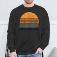 Michigan Vintage Retro Sunset Mi State Sweatshirt Gifts for Old Men