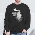 Michigan Roots Vintage Pride State Map Sweatshirt Gifts for Old Men