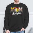Mom Of Both Leopard Game Day Baseball Softball Mother's Day Sweatshirt Gifts for Old Men