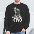 Moo Moo I'm Two 2Nd Birthday Cute Cow Sounds Toddler Sweatshirt Gifts for Old Men