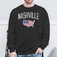 Nashville Tennessee City Pride Usa Flag Distressed Sweatshirt Gifts for Old Men