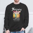 Nazare Portugal Surfing Vintage Sweatshirt Gifts for Old Men