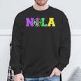 New Orleans Nola In Mardi Gras Colors And Fleur De Lis Sweatshirt Gifts for Old Men