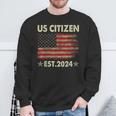 New Us Citizen Est 2024 American Immigrant Citizenship Sweatshirt Gifts for Old Men