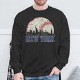 New York Retro Baseball Lover Met At Game Day Sweatshirt Gifts for Old Men