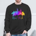 New York Watercolor Skyline Souvenir Nyc Liberty Big Apple Sweatshirt Gifts for Old Men