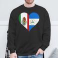 Nicaraguan Mexican Heart Flag Nicaragua Mexico Sweatshirt Gifts for Old Men