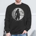 Ninja Moon Fases Samurai Japón Anime Manga Retrointage Camisa de entrenamiento Regalos para ancianos