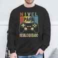 Nivel Papá Desbloqueado Futuro Papá Anuncio Embarazadas Camisa de entrenamiento Regalos para ancianos