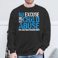 No Excuse For Child Abuse Child Abuse Awareness Month Sweatshirt Gifts for Old Men