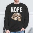 Nope Lazy Dog Shih Tzu Sweatshirt Gifts for Old Men