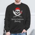 North Carolina Pirate Skull And Crossbones Flag State Pride Sweatshirt Gifts for Old Men