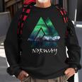 Norway Northern Lights Geometric Travel Sweatshirt Gifts for Old Men