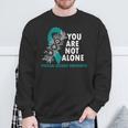 You Are Not Alone Sexual Assault Awareness Month Teal Ribbon Sweatshirt Gifts for Old Men
