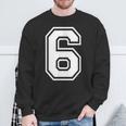 Number 6 Birthday Sports Player Team Numbered Jersey Sweatshirt Gifts for Old Men