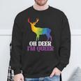 Oh Deer I'm Queer Reh Regenbogen Lgbtq Pride Herren Damen Sweatshirt Geschenke für alte Männer