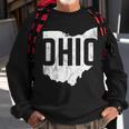 Ohio Pride Distressed Retro Look State Silhoutte Sweatshirt Gifts for Old Men