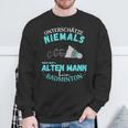 Olter Mann Beim Badminton Player S Sweatshirt Geschenke für alte Männer