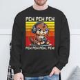 Otter Gamer Pew Video Games Vintage Boys Girls Sweatshirt Gifts for Old Men