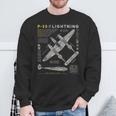 P-38 Lightning Vintage P38 Fighter Aircraft Ww2 Aviation Sweatshirt Gifts for Old Men