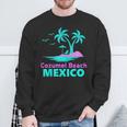 Palm Tree Sunset Summer Vacation Mexico Cozumel Beach Sweatshirt Gifts for Old Men