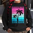 Palm Tree Vintage Family Vacation Puerto Rico San Juan Beach Sweatshirt Gifts for Old Men
