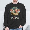 Papa Est 2024 Ersteratertag Frischgebackener Papa Sweatshirt Geschenke für alte Männer